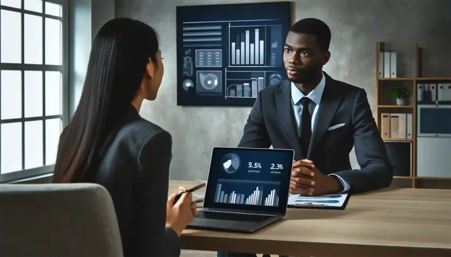 Two professionals discussing how to negotiate salary effectively