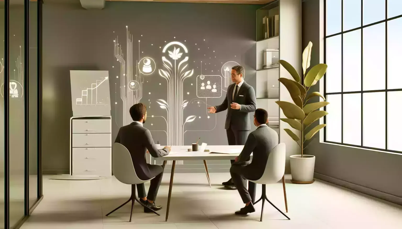 3 professionals discussing the benefits of career mentorship