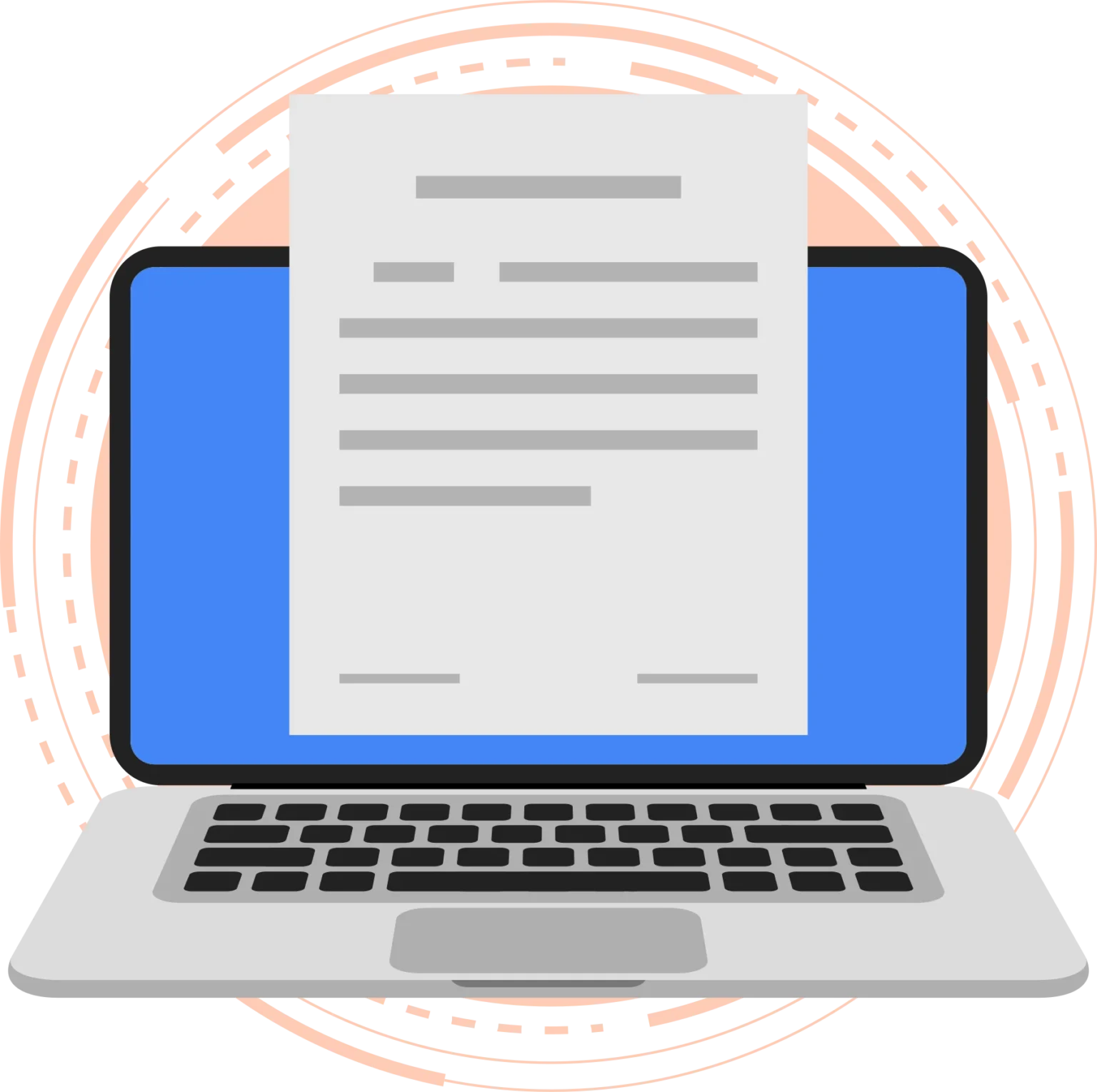 A resume in a laptop