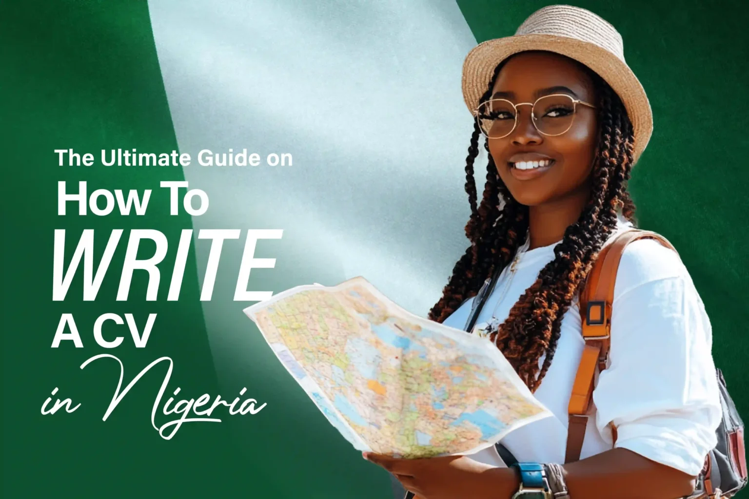 Nigerian lady and inscription 'How to Write a CV in Nigeria'