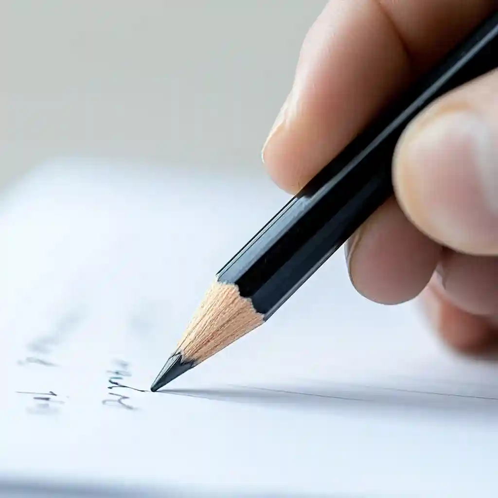 Image of a person writing with pencil