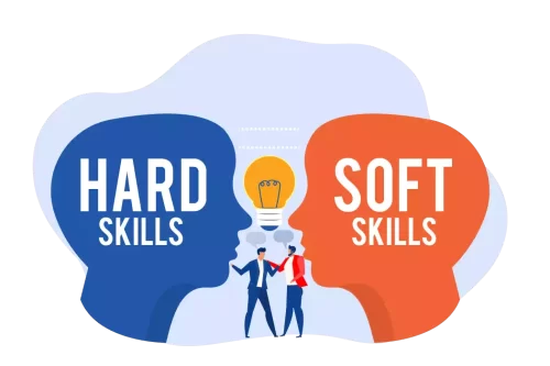 concept illustrating hard skills and soft skills